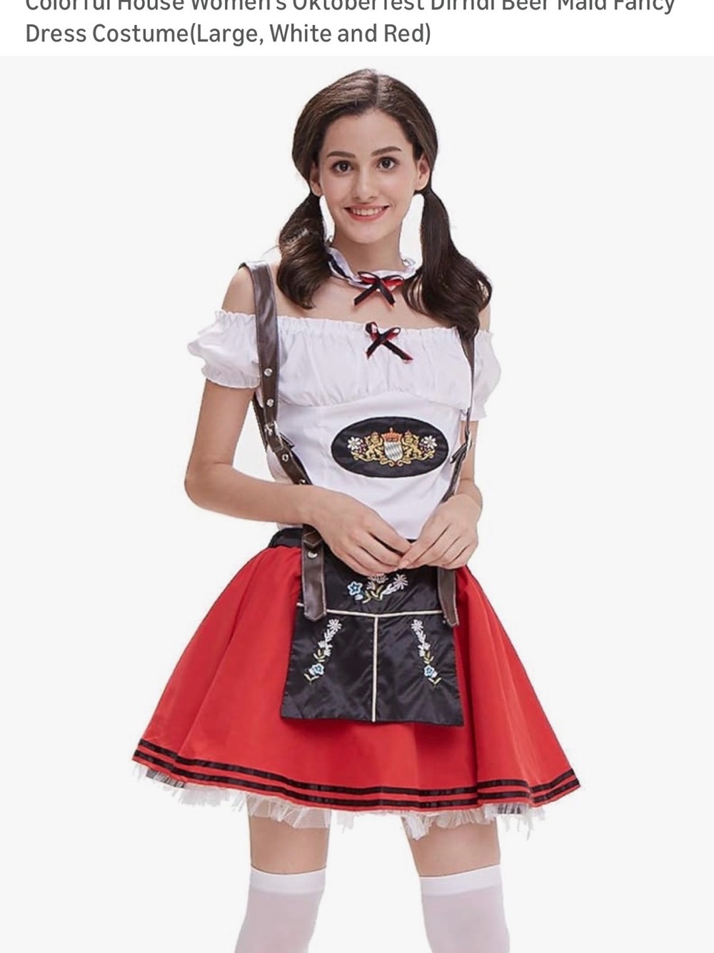 Classic Red and White Women's Dirndl Dress